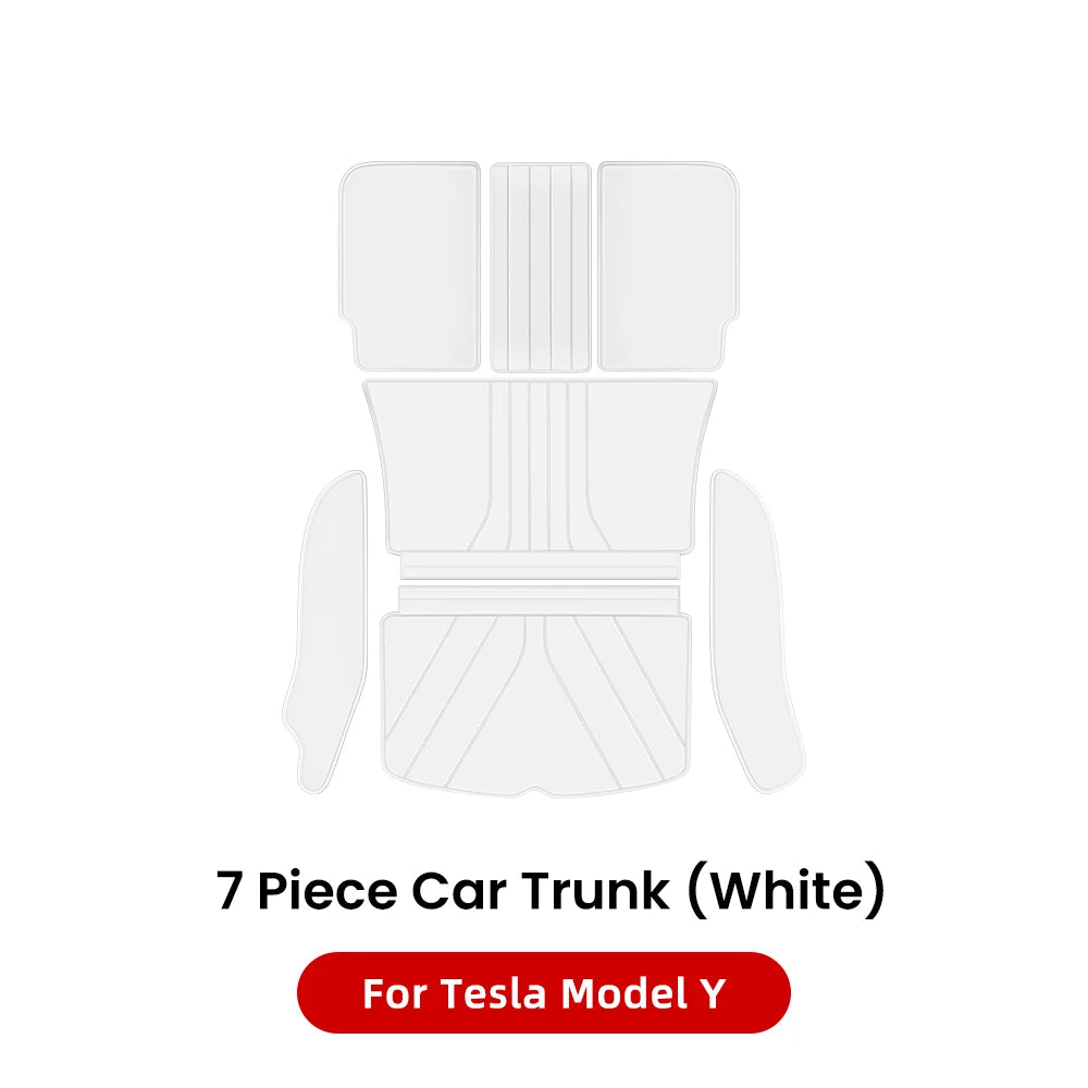 YZ High Quality Leather Trunk Mat For Tesla Model Y  Custom Full Cover Mats Water Proof Protection Car Accessories 2017-2024