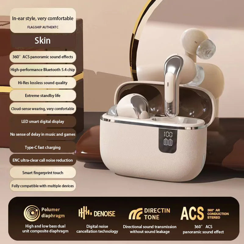 NE109 Bluetooth Earphones TWS HIFI Mic Headset Wireless Earbuds Sports Headphones Display Gaming Earphones Cable 2025