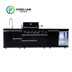 New Stainless Steel Grill BBQ Grill Camping Bbq Outdoor Kitchen Modern Black Finish Cabinets Island Customize