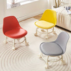 Universal Wheel Small Stool Waterproof Mobile Low Stools with Backrest Removable Seat Cushion Round Stool Household Accessories