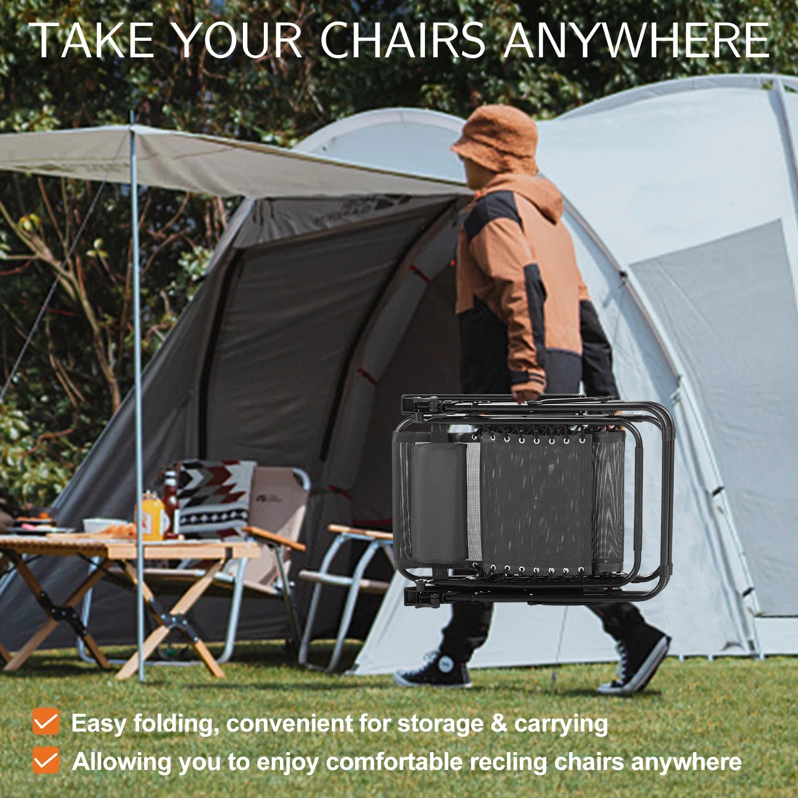 Zero Gravity Recliner Chair Set (2-Pack)