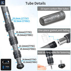 INNOREL CT75C/85C Carbon Fiber Tripod for DSLR Camera Heavy Duty Stand Low Gravity Center Ballhead with Adjustable Center Column