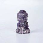 Hand-carved Bady Buddha Mini Figurine Stone Rose Quartz Crystal Craft Gemstone Statue Healing Feng Shui Religion Home Ornament