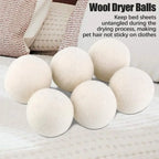 6pcs Dryer Balls Fabric Softening Handmade Reusable Organic Wool Laundry Balls Reduce Drying Time Wrinkles Free with No Bad Odor