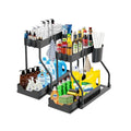 Kitchen storage rack - movable drawers, double-layer storage shelf, no drilling required, for home bathrooms