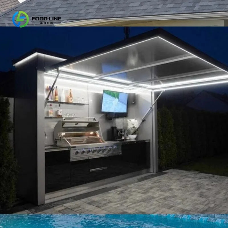Customized Multi Functional Outdoor Cabinet Mobile Kitchen House Mobile Food Shop Ready To Use Outdoor Food Service Equipment