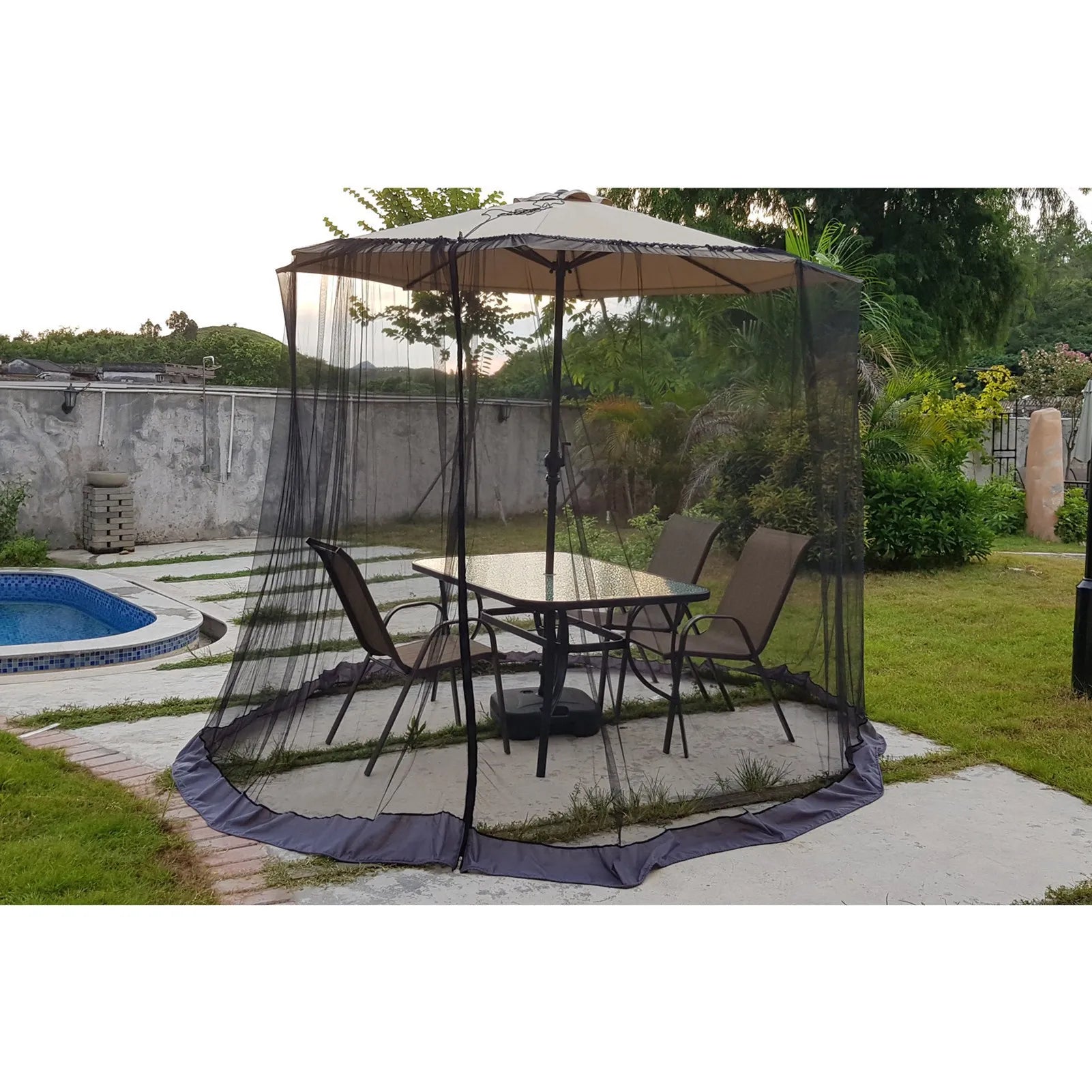 Outdoor Mosquito Net for A2 Banana Crank Arm Umbrella 250-300cm Diameter 230cm Height Sunshade Gazebo Roman Umbrella A1 A2 A3 Mo