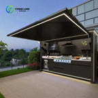 Customized Garden Kitchen with Modular Cabinets and Grill Island Outdoor Kitchen Cabinets