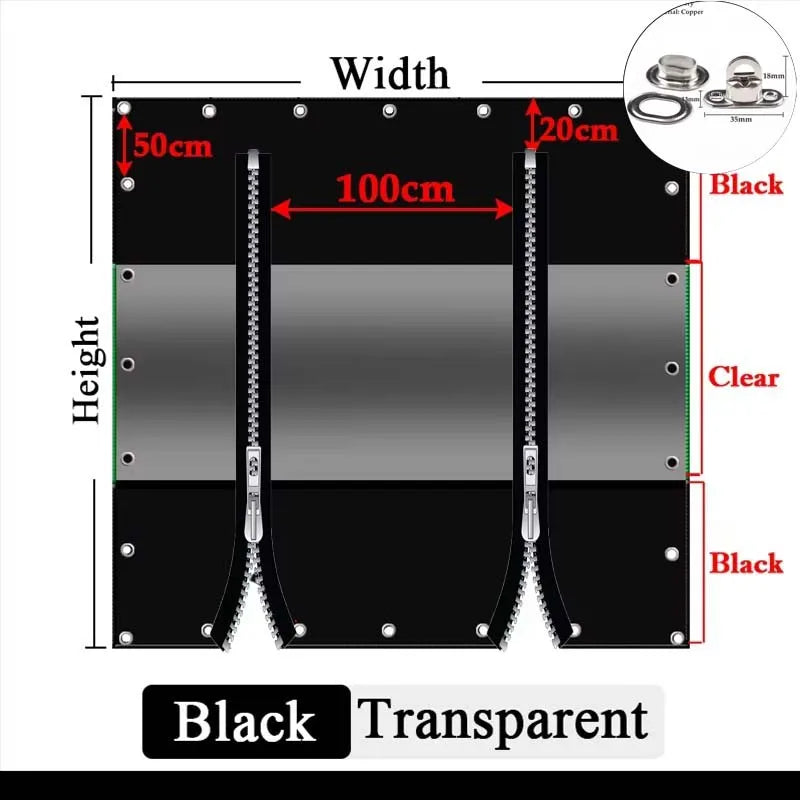 Customizable Transparent Zipper Tarpaulin with Twist Lock Pergola See Though Tarpaulin Heavy Duty Carwash Room Waterproof Screen
