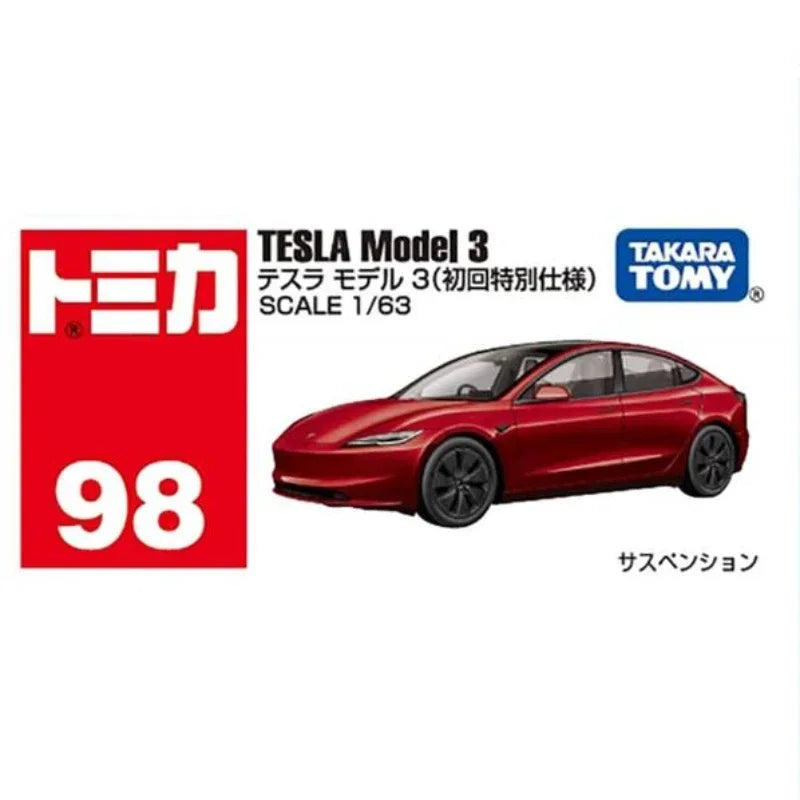 TAKARA TOMY Tomica NO.98 TESLA Model 3 Alloy Diecast Collection Cars Model Toys for Children Boys