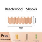 Wall Mounted Black Walnut Coat Rack Creative Hanging Hat Key Bags Holder Doorway Entrance Cloak Rack Home Decor Furniture