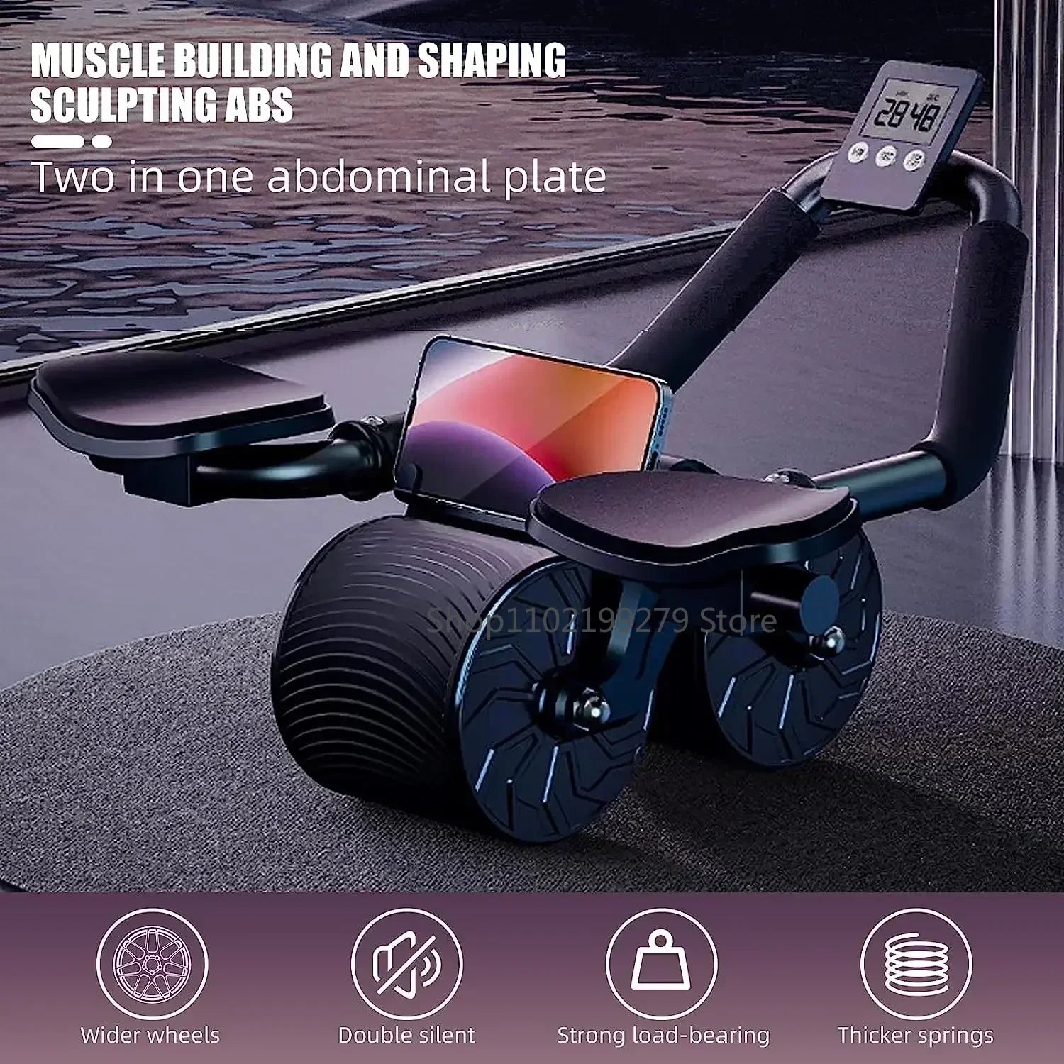 AB Roller Wheel Automatic Rebound Abdominal Muscle Training Push-up Abdominal Roll Elbow Flat Plate Home Fitness Exercise
