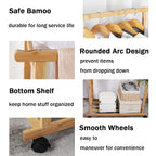 Double Hanging Rails Clothes Rack on Wheels Free Standing Garment Rack with Rolling Wheels