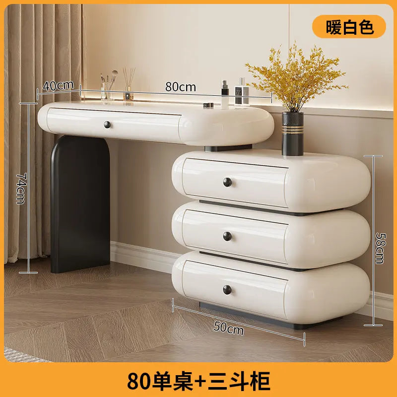 Luxury Modern Makeup Vanity Dressers For Bedroom Headdresses Hairstyles Comfortable Vanity Desk With Light Mirror With Seat