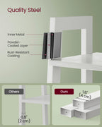 VASAGLE Ladder Shelf, 4-Tier Bookshelf, Storage Rack, Bookcase with Steel Frame, for Living Room, Home Office, Kitchen, Bedroom