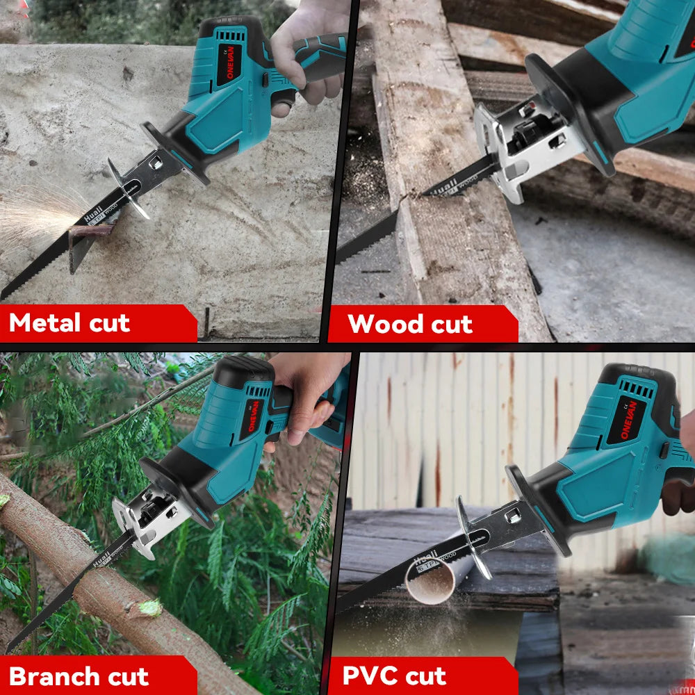 ONEVAN Brushless Cordless Electric Reciprocating Saw Electric Saw Variable Speed Metal Wood Cutter For Makita 18V Battery Pin