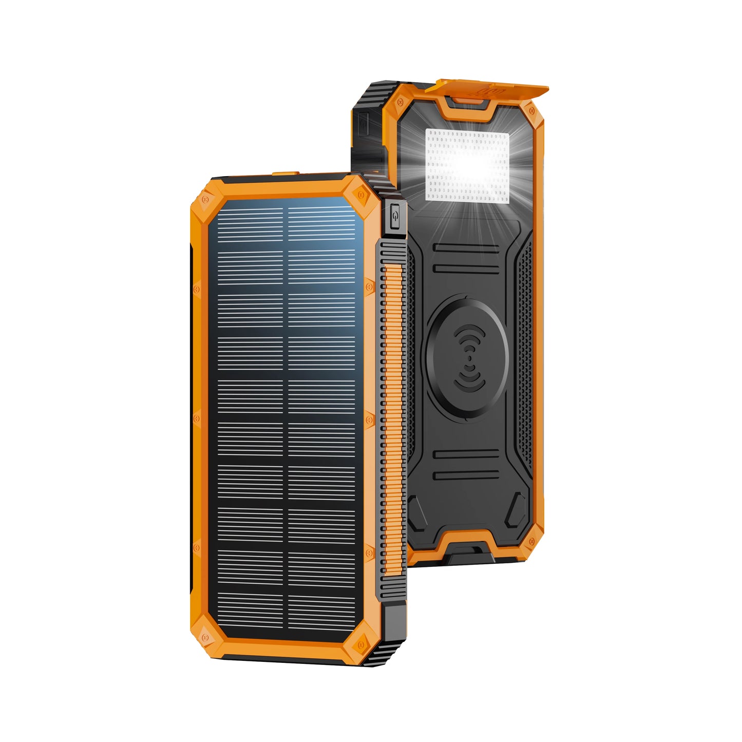 20000mAh Solar Power Bank - Wireless Charging, 2 USB/USB-C, Waterproof LED Light, Outdoor | AlluCanFind