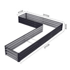 Black L Shaped Galvanized Steel Raised Garden Bed