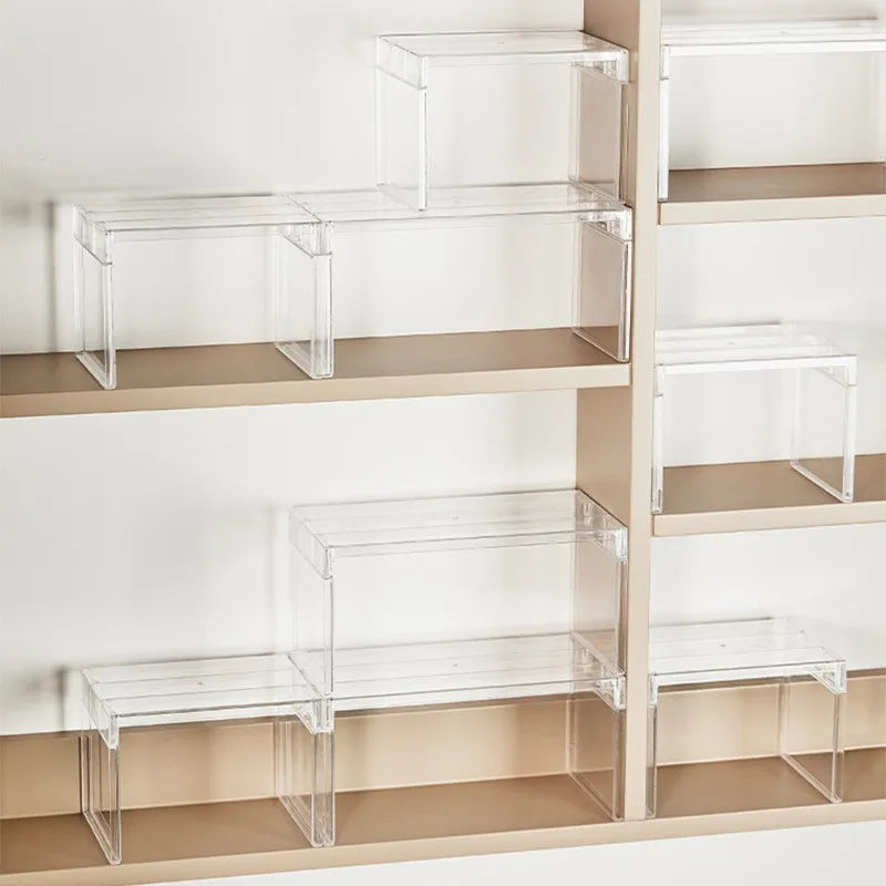 Layered Shelf Refrigerator Storage Kitchen Storage Shelf Toy Figurine Storage Cosmetics Shelf Kitchen Accessories Organizer Rack