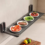 Hanging Kitchen Rack Organizer Storage Dishes Bowl Foldable Kitchen Rack Wall Mounted Vegetables Organization Shelf Spices