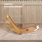 Outsunny Outdoor Rocking Chair W/ Slatted Seat, Wooden Rocking Chair, Teak