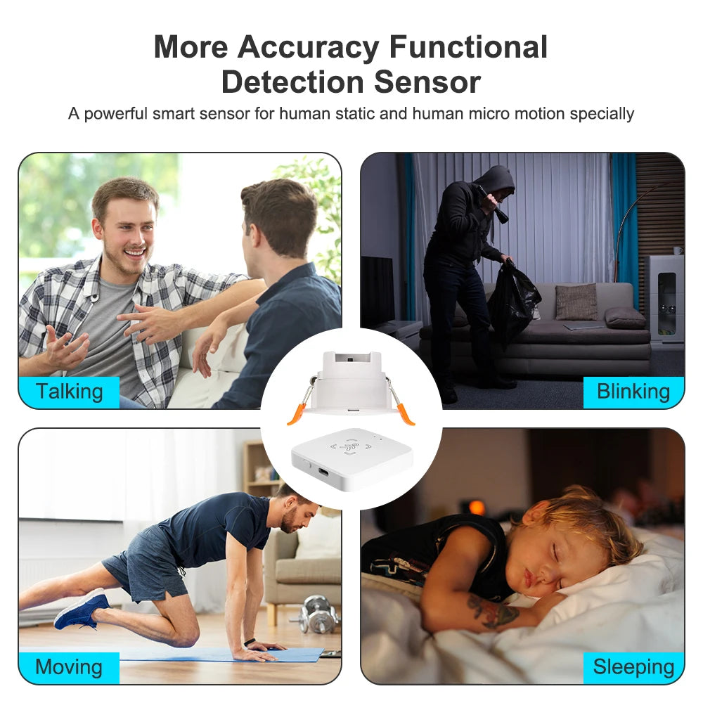 Tuya WiFi Zigbee Human Presence Sensor MmWave Radar Detector With Luminance Sensor For Smart Home Replace PIR Sensor