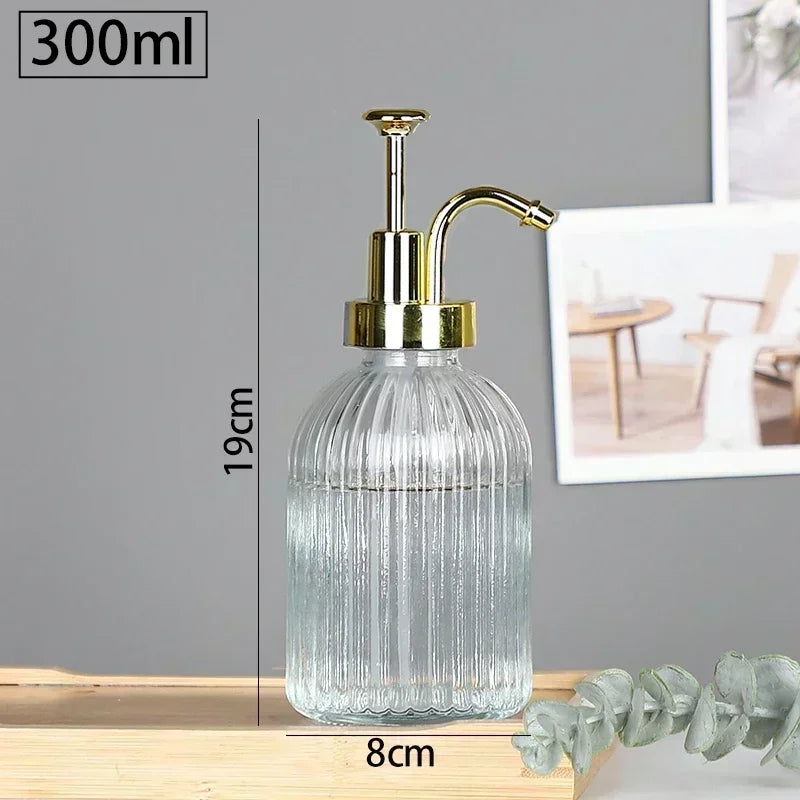 Nordic Relief Glass Shampoo Bottle Hotel Bathroom Accessories Pressing Type Soap Dispenser Home Shampoo Dispenser Bottles