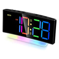 LED Alarm Clock with Colorful RGB Atmosphere Night Light and Output Power Interface to Charge Other Devices. Gift Idea for All