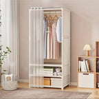 Simple Modern Home Bedroom Wardrobe Assembly, Durable, With Drawers Portable Wardrobe Closet Wardrobe Storage Organiser with Non