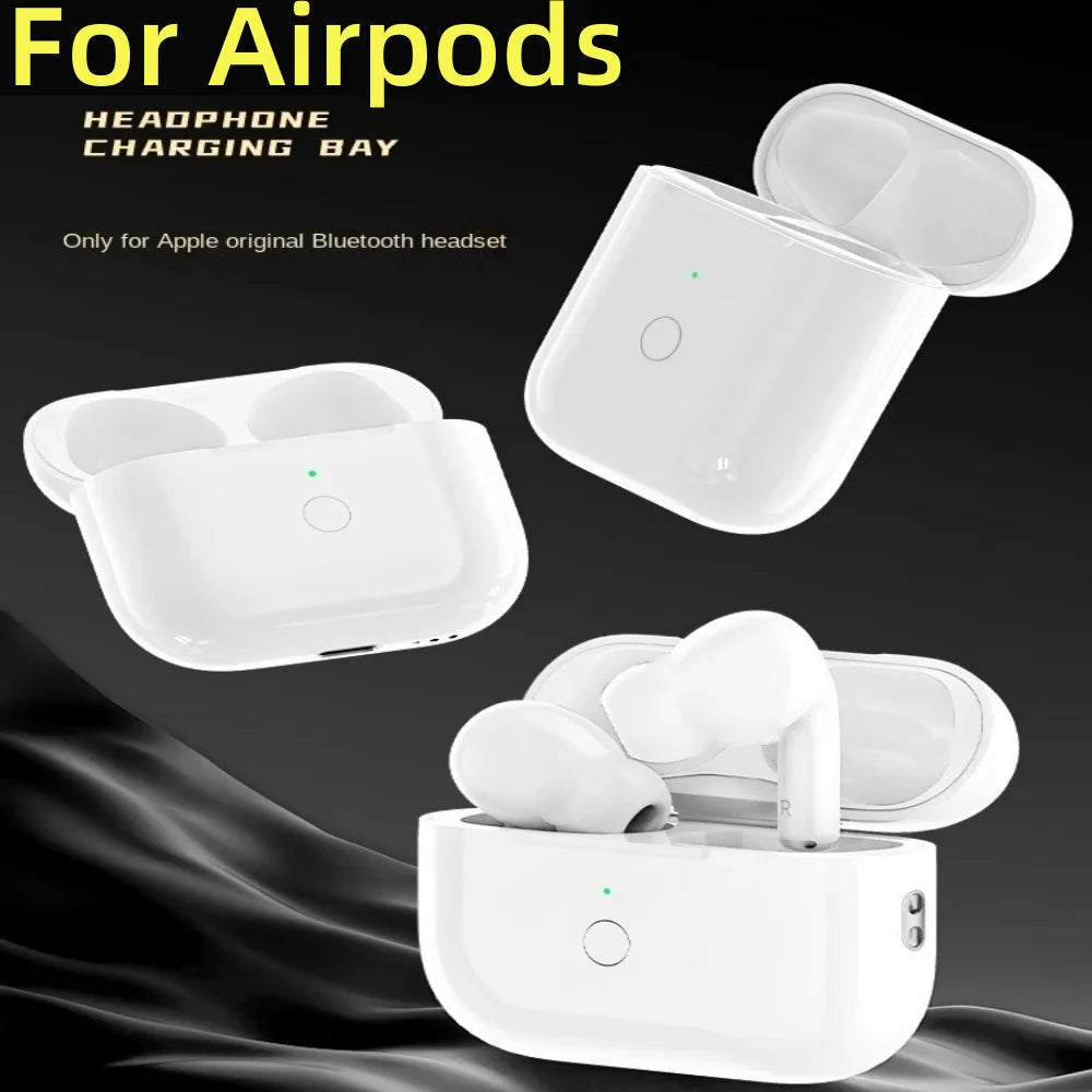 Wireless Charging Case Bluetooth Pairing Sync Button For AirPods Pro 1st & 2nd - 680mAh Air 3st 4 Gen Fast Charger Box No Earbud