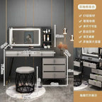 Luxury Dressing Table Comfortable Vanity Makeup Desk LED Large Mirror Drawer for Bedroom Wood Furniture Chest of Drawers Home