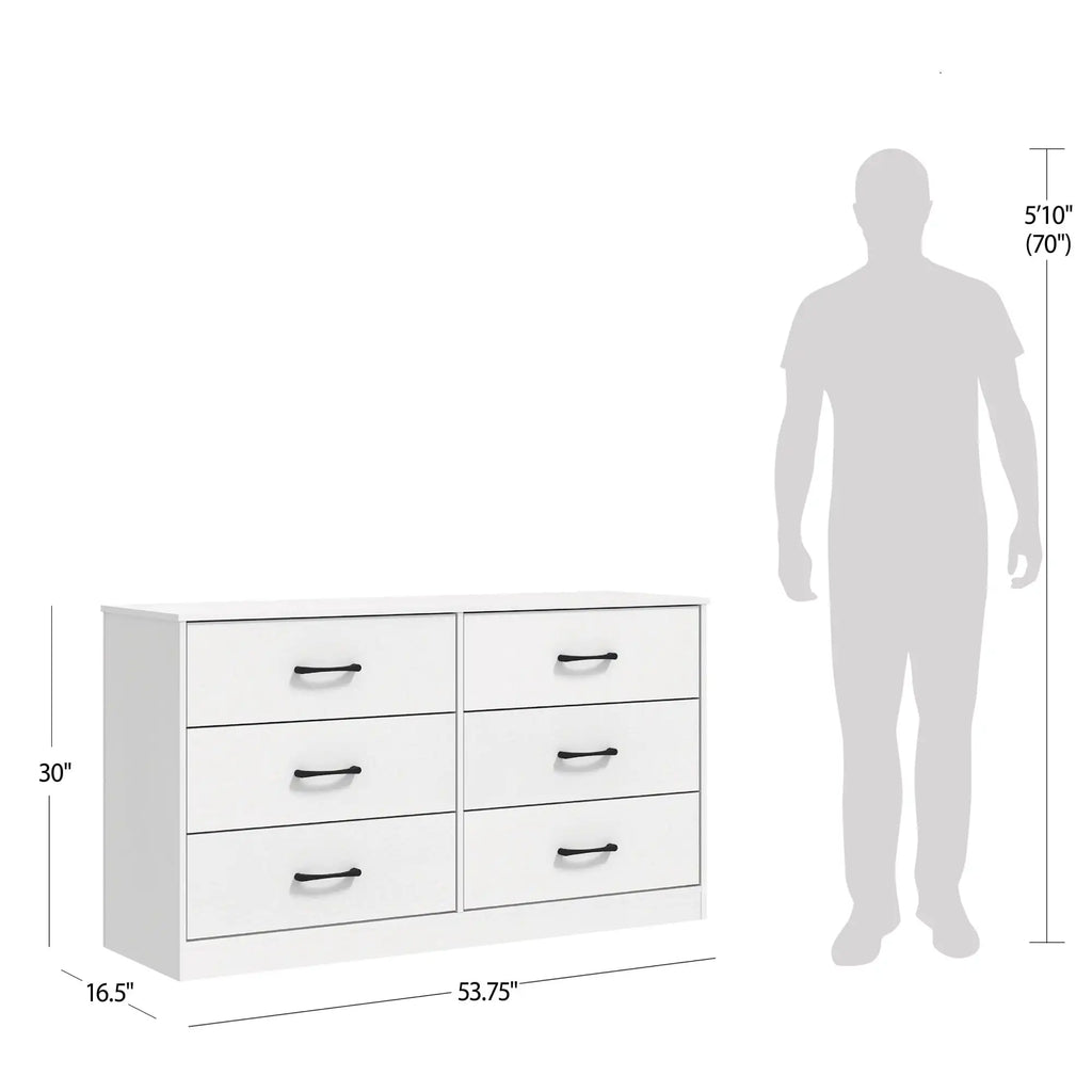 Ardent 6 Drawer Dresser, White