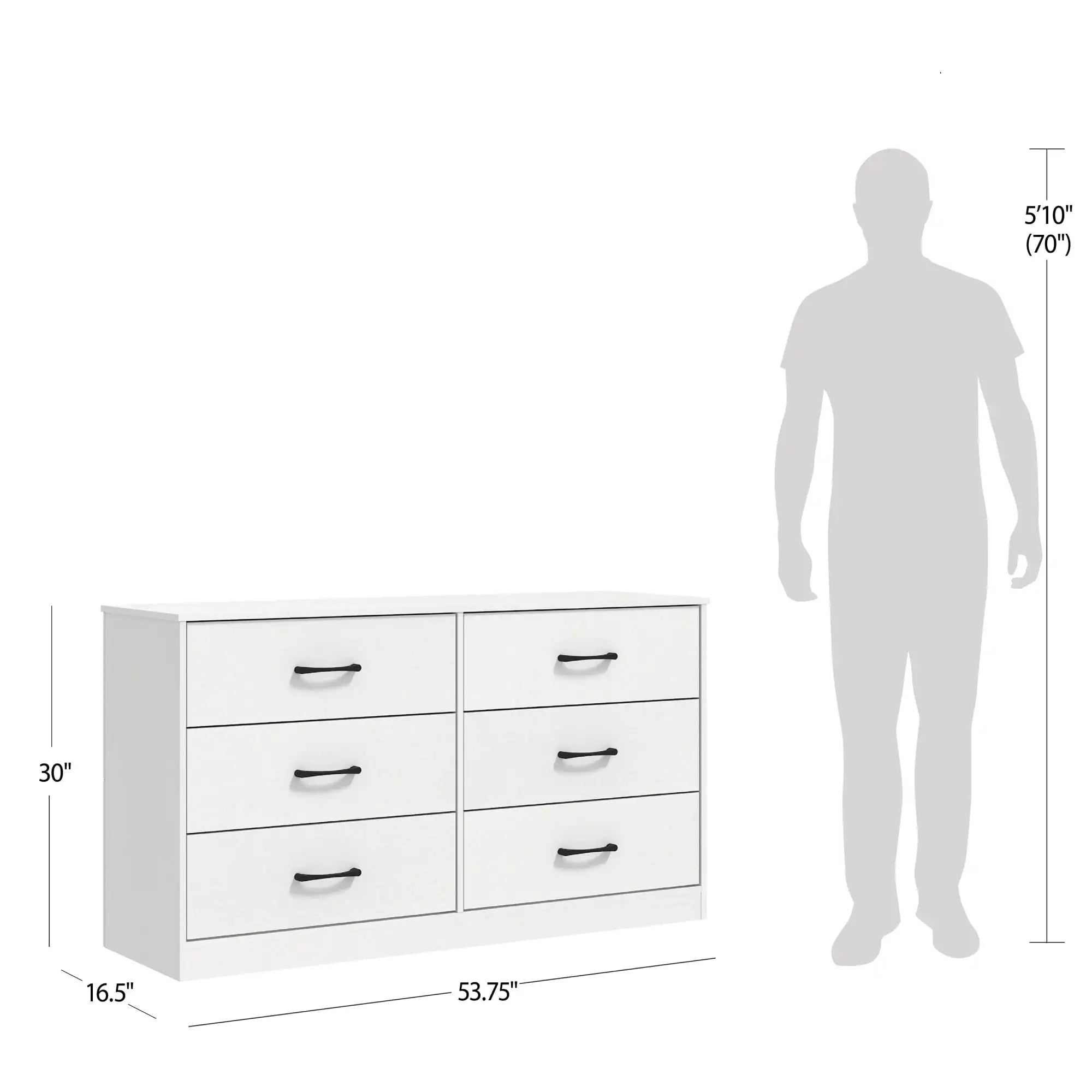 Ardent 6 Drawer Dresser, White