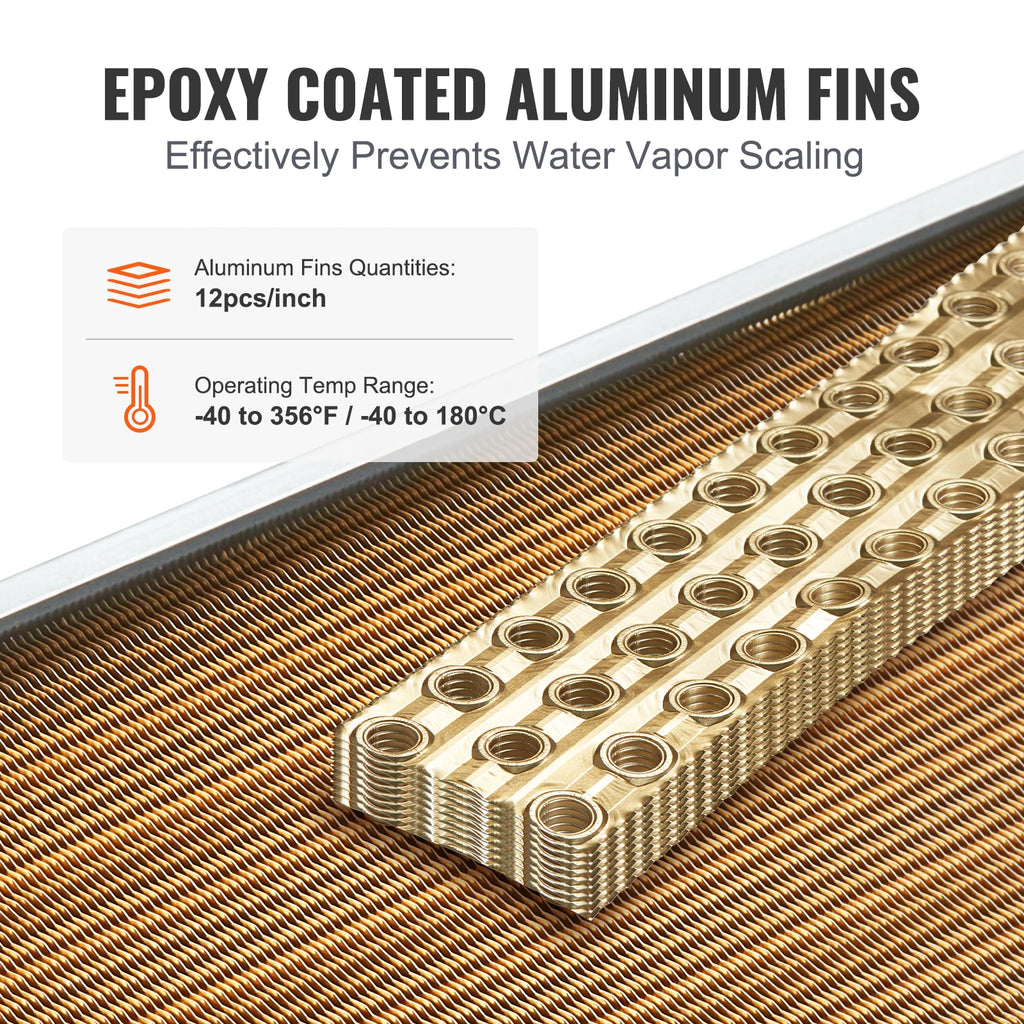 VEVOR Heat Exchanger Water to Air 18"x 20" for Outdoor Wood Furnaces Residential Heating and Cooling and Forced Air Heating