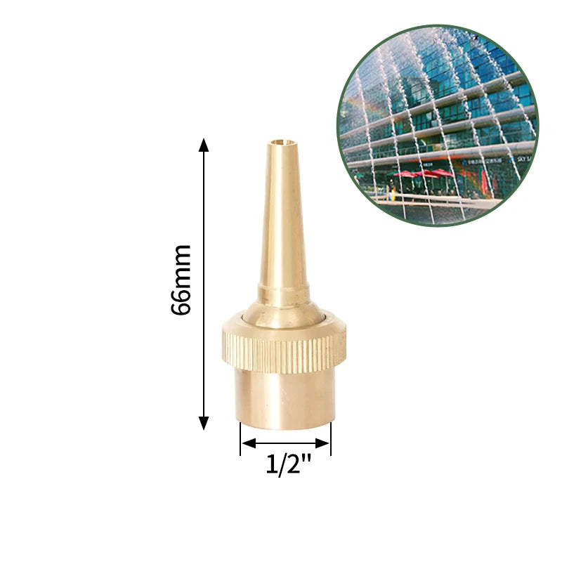 1/2" 3/4" 1" Brass Swimming Pool Decorative Fountain Nozzles Head for Outdoor Music Water Fountain Waterfall Garden Decoration