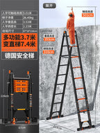 Multifunction Folding Ladder Aluminum Alloy Telescopic Ladder Thickened Herringbone Ladder Portable Lift Engineering Stairs