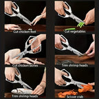 Stainless Steel Kitchen Shears | Professional Multi-Functional Scissors for Meat, Poultry, Fish, and Bones, Suitable for Home