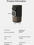 Hand-pressed Portable Coffee Machine Outdoor Portable Espresso Capsule Coffee Machine  Handheld Pressure Espresso Coffee Maker