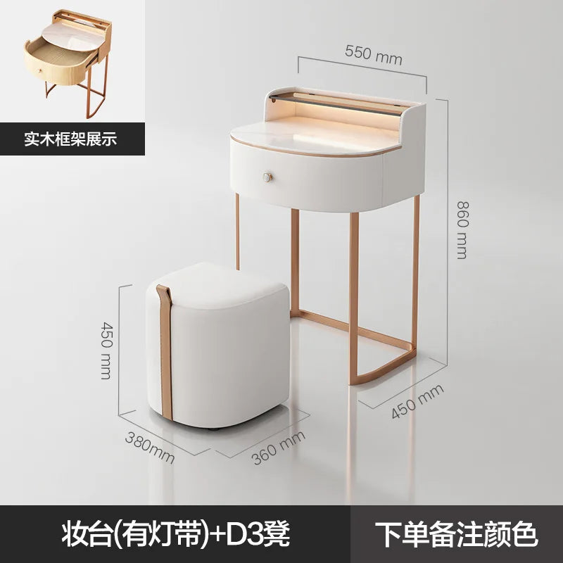 dressing table set with mirror vanity headdresses Mini dressing table Cabinet storage makeup drawers Suspended vanity headband