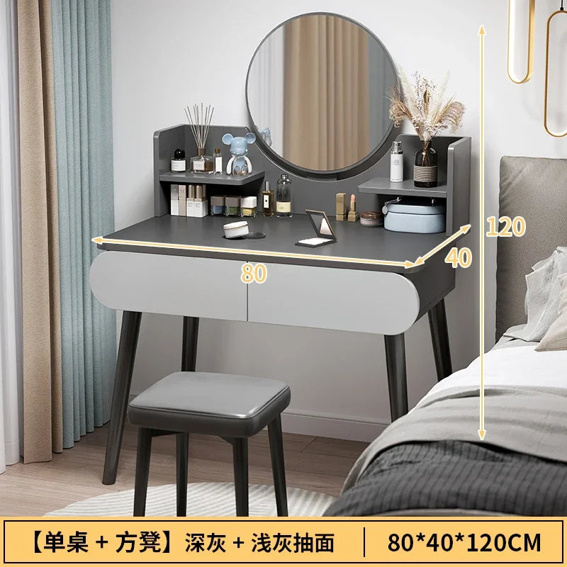 Black Girls Makeup Vanity Table Dresser Stand Drawers Storage Makeup Table Bedroom Desk Coiffeuse De Chambre Home Furniture