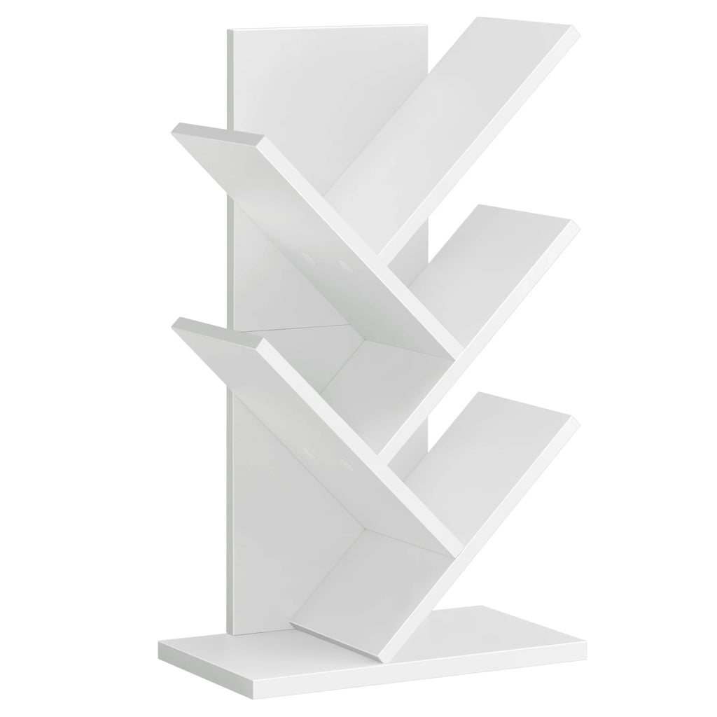 VASAGLE Tree Bookshelf, 5-Tier Floor Standing Bookcase, Space-Saving Corner Shelf, with Wooden Shelves for Bedroom, Living Room