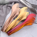 Kitchen Utensils, 1Pc Stainless Steel Food Tongs, Golden Bread Clamp, Salad Clip, Baking Pastry, BBQ Buffet Tongs, Cook