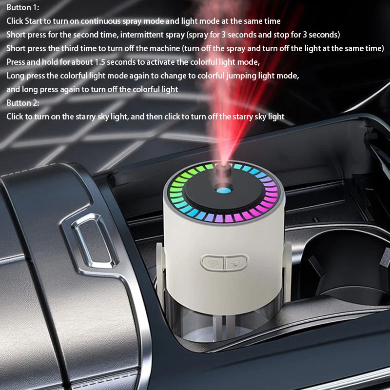 280ML Colorful Atmosphere Light Humidifier - Silent Home & Car Diffuser