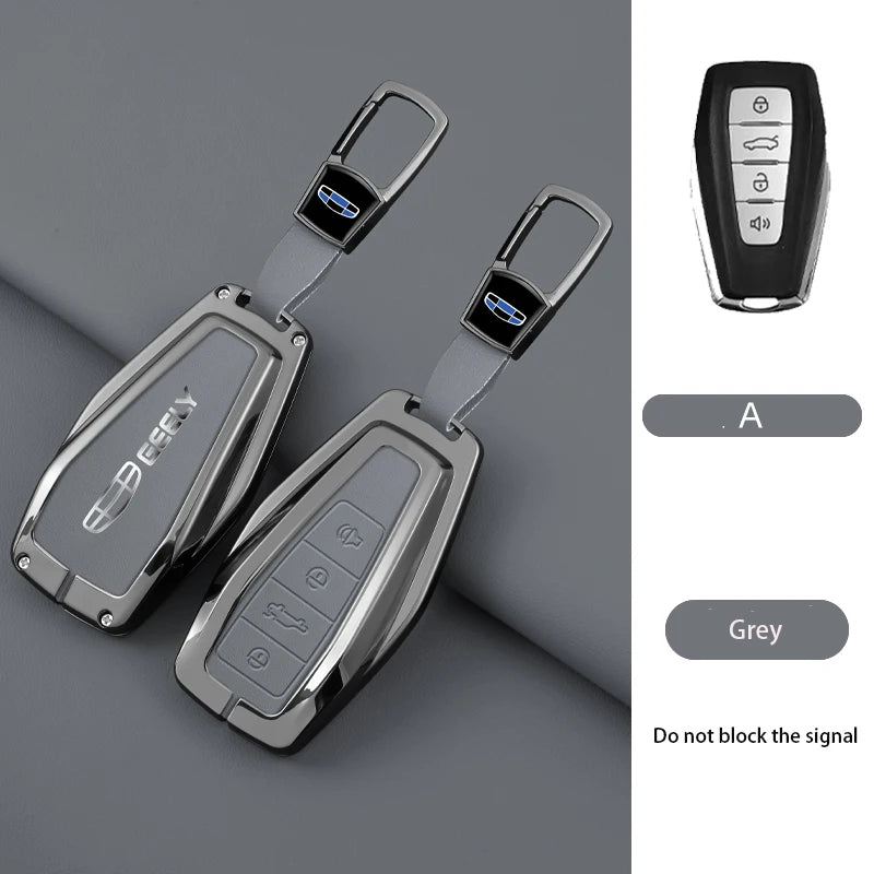 Alloy Car Key Cover Case for Geely Coolray X6 geometry c Emgrand Global kulrey Hawk GX7 okavango smart Remote Car Accessories