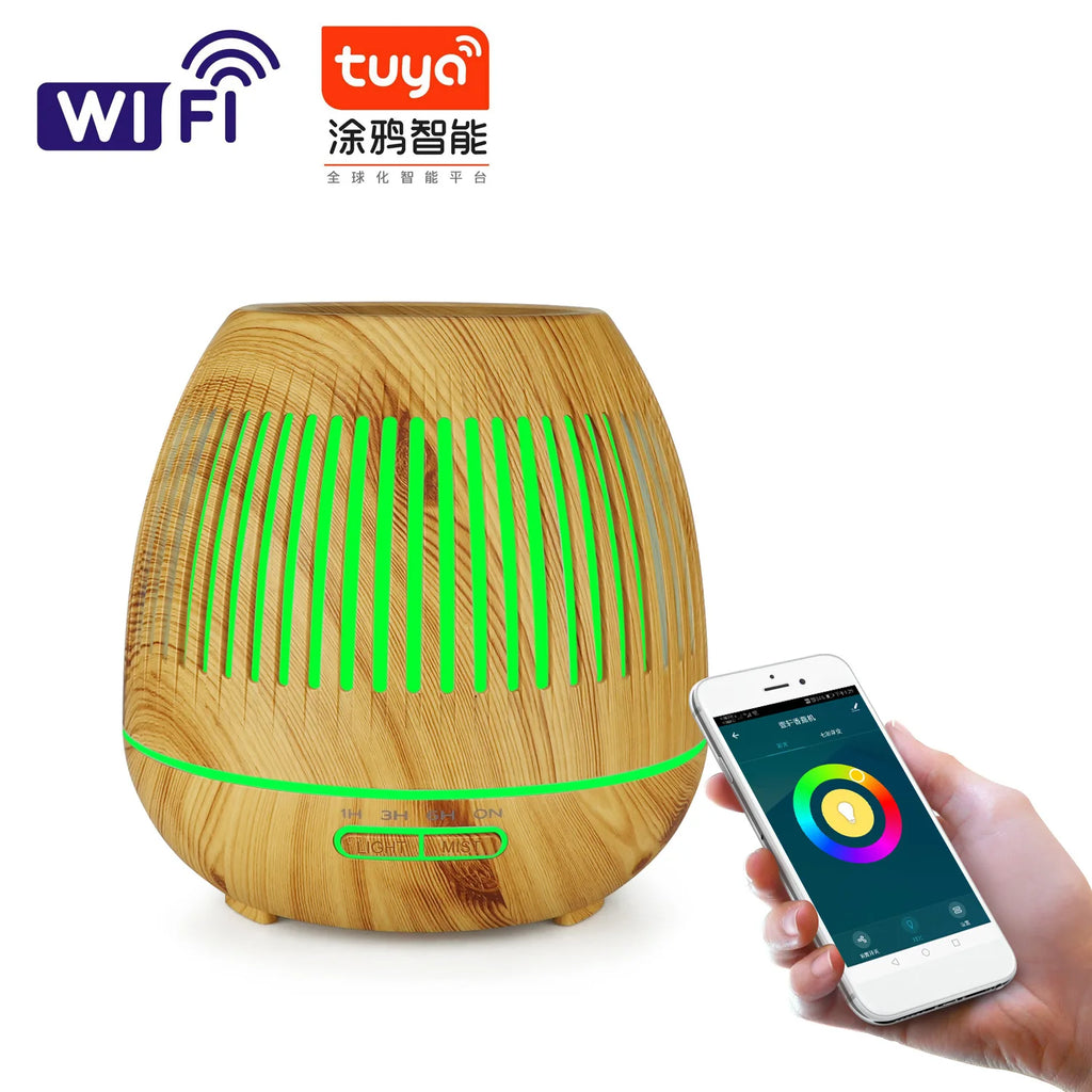 WiFi smart Electric Aroma Diffuser Essential Oil Diffuser 400ML Air Humidifier Ultrasonic Remote Control Mist Maker Home