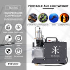 TUXING TXES022 300Bar PCP Compressor Electric 4500Psi High Pressure Air Compressor Auto Stop for PCP Scuba Diving Tank Rifle