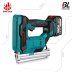 ONEVAN 1022J 2Gears Brushless Cordless Electric Nailer Stapler Furniture Staple Gun Woodworking Tools For 21V 18v Battery