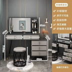 Luxury Dressing Table Comfortable Vanity Makeup Desk LED Large Mirror Drawer for Bedroom Wood Furniture Chest of Drawers Home