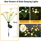 Solar Garden Light, Mushroom Lights Outdoor, IP65 Waterproof Firefly Swaying Lamp, Jellyfish Outdoor Decor for Garden