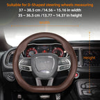 Suitable for Dodge Ultra-Thin Breathable Leather Steering Wheel Cover Suitable for Challenger Journey Charger Caliber Durango Ram 1500 Grand Caravan Dart Dakota Nitro Avenger Viper